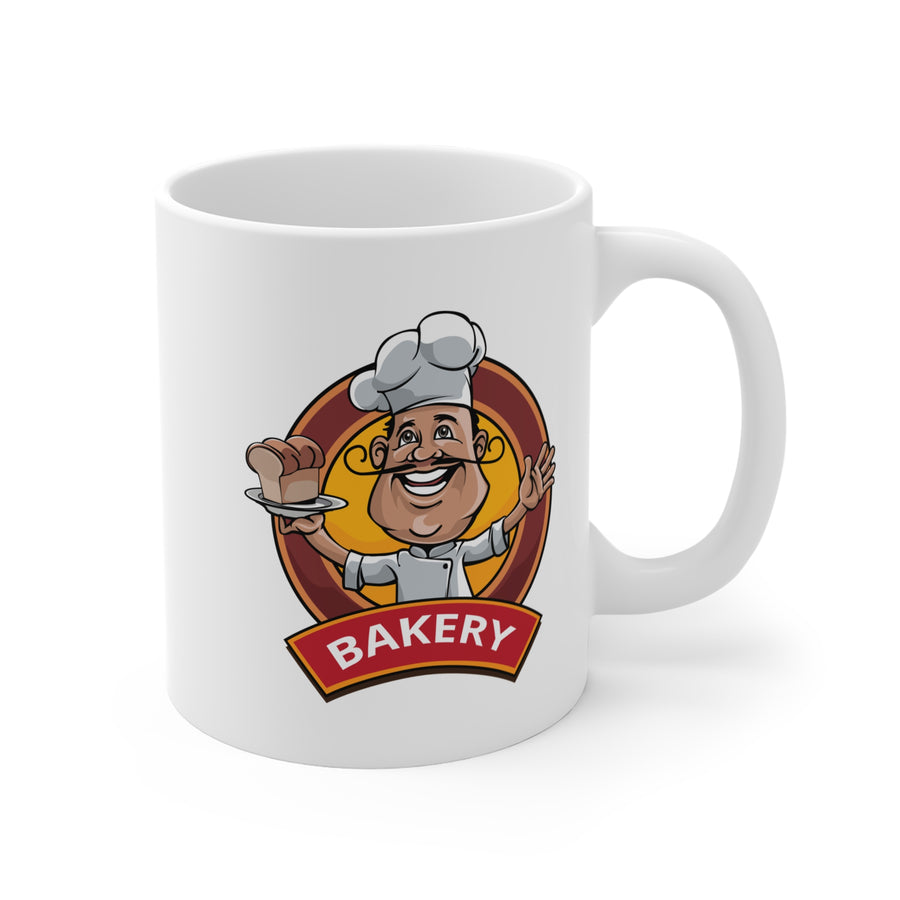 Bakery Chef Logo Mug — 11oz Coffee Cup for Bakers & Small Bakery Branding