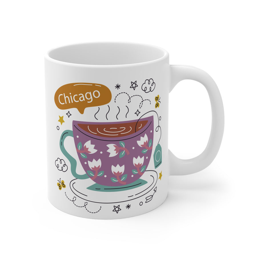 Coffee Mug — Chicago Tea Cup Floral Design (11 oz)