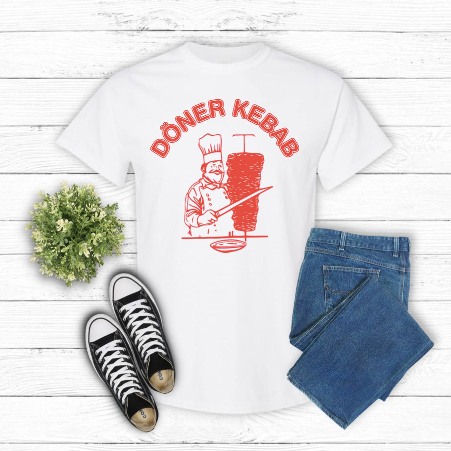 Doner Kebab T-Shirt – Vintage Chef Shawarma Graphic Tee