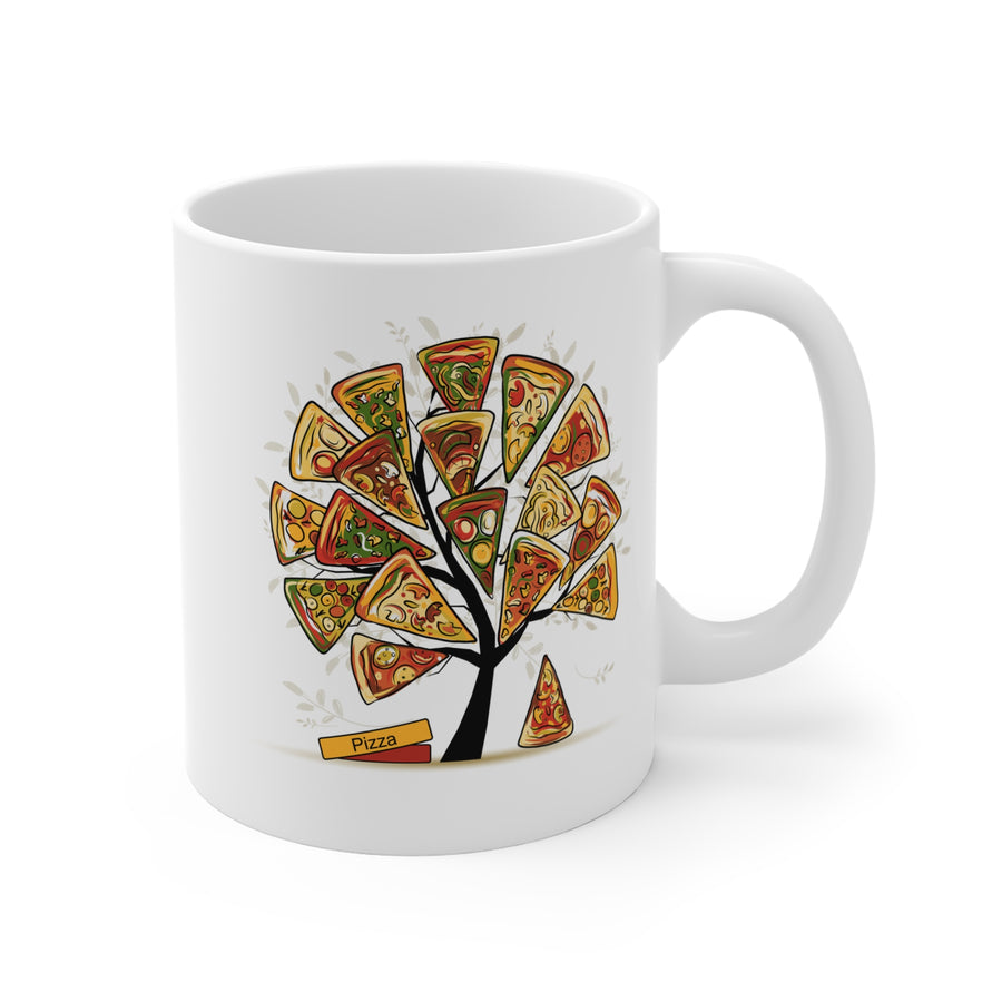 Pizza Tree Mug — 11oz Funny Pizza Lover Coffee Cup