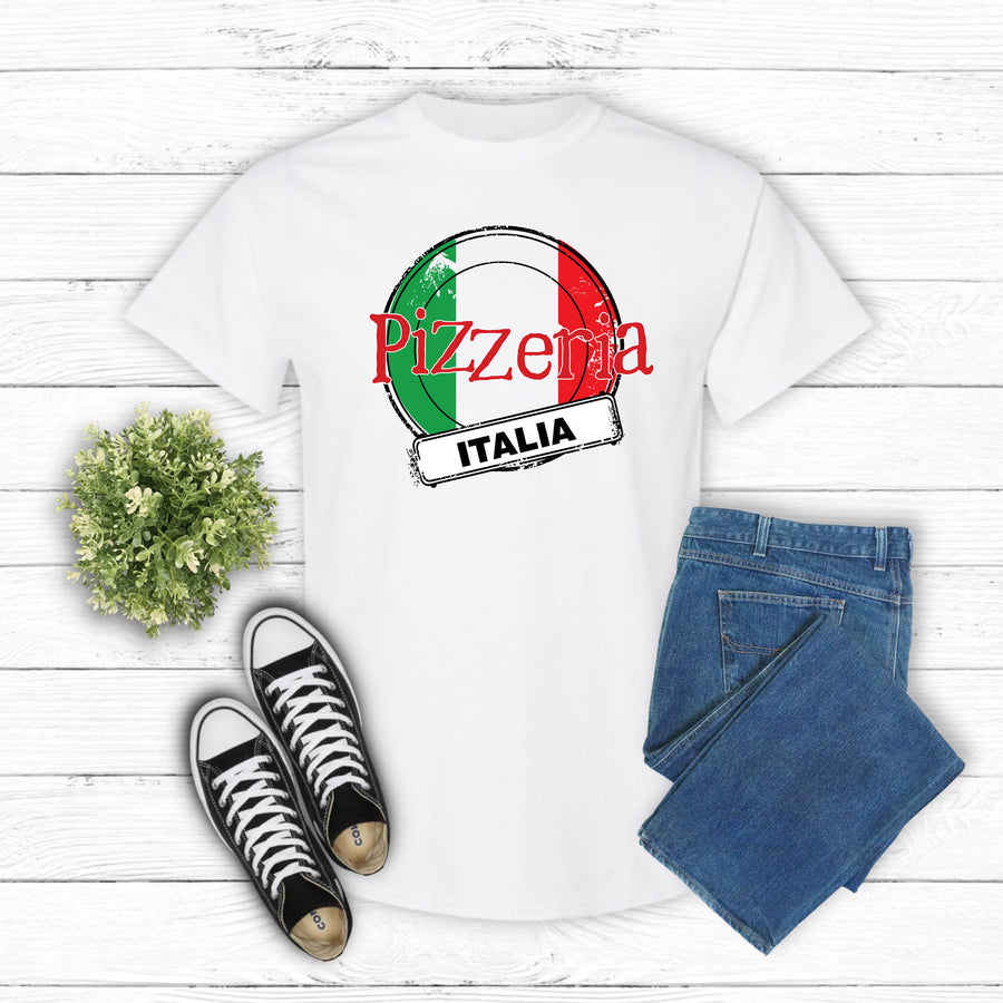 Pizza Italia T-Shirt — Vintage Italian Flag Pizzeria Tee