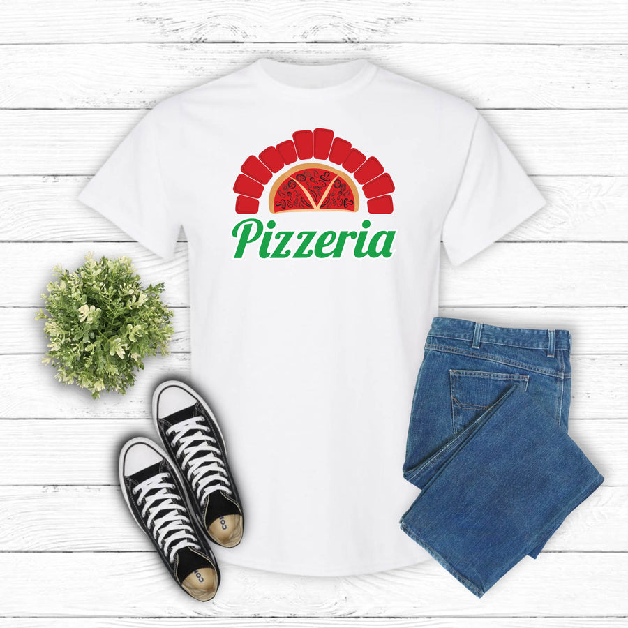 Pizzeria Pizza Tee – Retro Italian Pizzeria Logo T-Shirt